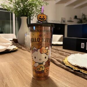 acrylic Halloween hello kitty iced coffee cup